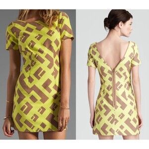 Anthropologie Plenty by Tracy Reese NWT Contrast Sheath Dress Geometric Size 10